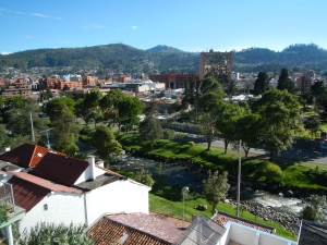 The view from our hostel room over the south side and newer part of Cuenca.
